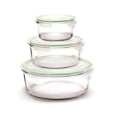 Go Green Glasslock Assorted 3-Piece Round Food Storage Container Set
