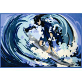 Fun Time Surfin' Surfboard Kids Rug
