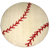 Fun Shape High Pile Baseball Sports Kids Rug