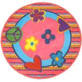 Fun Shape High Pile Peace Kids Rug