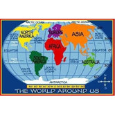 Supreme Kids World Map Classroom Kids Rug