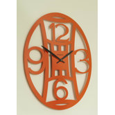 Meridiana Ovale Wall Clock in Orange