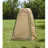Hilo Hut Privacy Shelter in Tan / Hunter Green