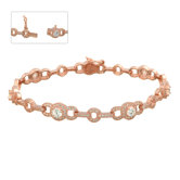 Cubic Zirconia with 7 Circle Station Bracelet