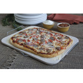 Rectangle Pizza Stone with Wire Frame / 15.2" x 12.1"