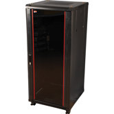 42U, 23" Deep Metal Floor Rack with Glass Door