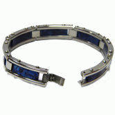 Blue Marble Polished Links Bracelet