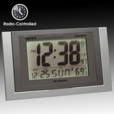 Radio Control Wall Clock with Calendar, Temperature