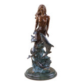 Mermaid with Dolphins Sculpture