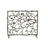Bird and Branch Aluminum Fireplace Screen