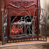 Crane Flock Aluminum Fireplace Screen