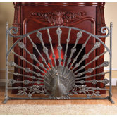 Peacock Aluminum Fireplace Screen