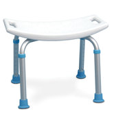 Adjustable Bath and Shower Chair with Non-Slip Seat in White