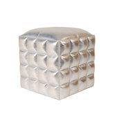 Leather Cube Pouffe