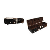 Double Cowhide Ottoman