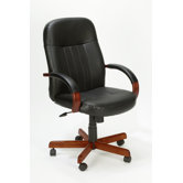 High-Back Executive Chair with Hardwood Arms