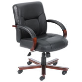 Mid-Back Italian Leather Office Chair