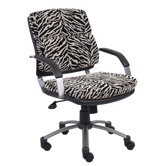 Mid-Back Microfiber Office Chair with Padded Arm Rests