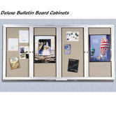 Deluxe Bulletin Board Cabinets - 2 Sliding Doors