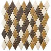 Heritage 11-1/2" x 12" Ceramic Argyle Mosaic in Goldstone