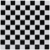 Checker 11-1/2" x 11-1/2" Porcelain Mosaic in White and Black