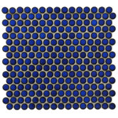 Penny 12" x 12-1/4" Porcelain Mosaic in Blue Eye