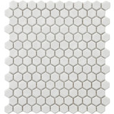 Retro 12" x 10-7/8" Porcelain Hexagon Mosaic in White