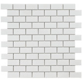 Retro 11-3/4" x 11-3/4" Porcelain Subway Mosaic in White
