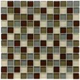Sierra 11-3/4" x 11-3/4" Glass and Stone Square Mosaic in Canopy