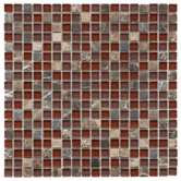 Sierra 11-3/4" x 11-3/4" Glass and Stone Mini Mosaic in Bordeaux