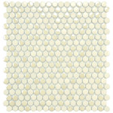 Posh 11-1/4" x 12" Penny Round Porcelain Mosaic Wall Tile in Almond