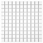 Retro 11-3/4" x 11-3/4" Porcelain Square Mosaic in Matte White