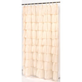Carmen Crushed Voile Ruffled Tier Fabric Shower Curtain