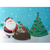 Santa's Surprise Expanded Foam Vinyl Placemat (Set of 4)