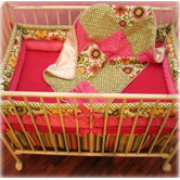 Hot Pink Pinwheel Porta Crib Bedding Collection