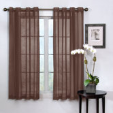 Odor-Neutralizing Voile Grommet Sheer Window Curtain Panel in Espresso