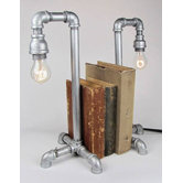 Industrial Evolution Bookend Pipe Lamps (Set of 2)