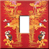 Owls Beneath Lotus Trees Switch Cover