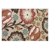 Tuscany Taupe/Red Floral Rug