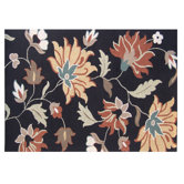 Tuscany Black Floral Rug
