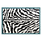 Zebra Teal Border Rug