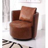 Milton Swivel Armchair in Antique Tan