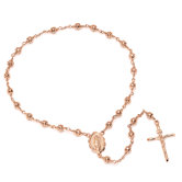 Gold Plated Bronze Cut-Out Beaded Pocket Rosary