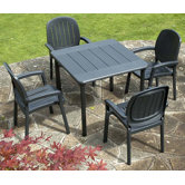 Maestrale 90cm Table with optional Musa Chairs in Anthracite