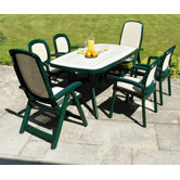 Toscana Ravenna Table with optional Delta and Beta Chairs in Green