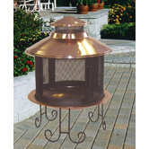 Small Solid Copper Pagoda Fireplace