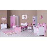 Kinderzimmer "Daisy" in Wei&szlig; / Pink gl&auml;nzend