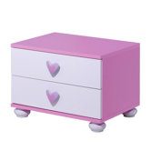 Nachttisch "Daisy" in Wei&szlig; / Pink gl&auml;nzend