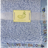 Saying Blanket Crib Throw in Blue - I Love Daddy