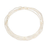 Off-Round Pearl Necklace with Gold Beads